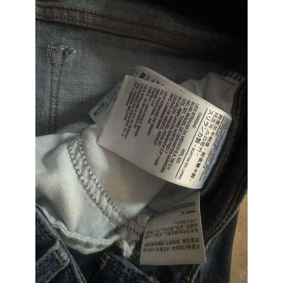 Levi Strauss 30 711 Skinny Ankle Distressed Jeans Pants Dark Blue - Picture 6 of 9